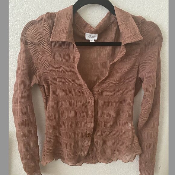 Shirred mesh blouse - Picture 1 of 3